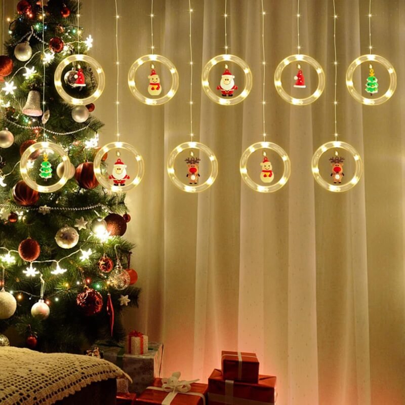 Girlianda-užuolaida su figūrėlėmis, 120 LED, šiltai balta - Image 2