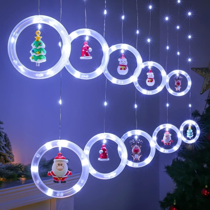 Girlianda-užuolaida su figūrėlėmis, 120 LED, šaltai balta - Image 4