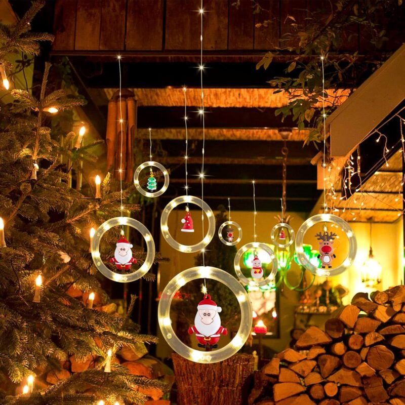 Girlianda-užuolaida su figūrėlėmis, 120 LED, šiltai balta - Image 6