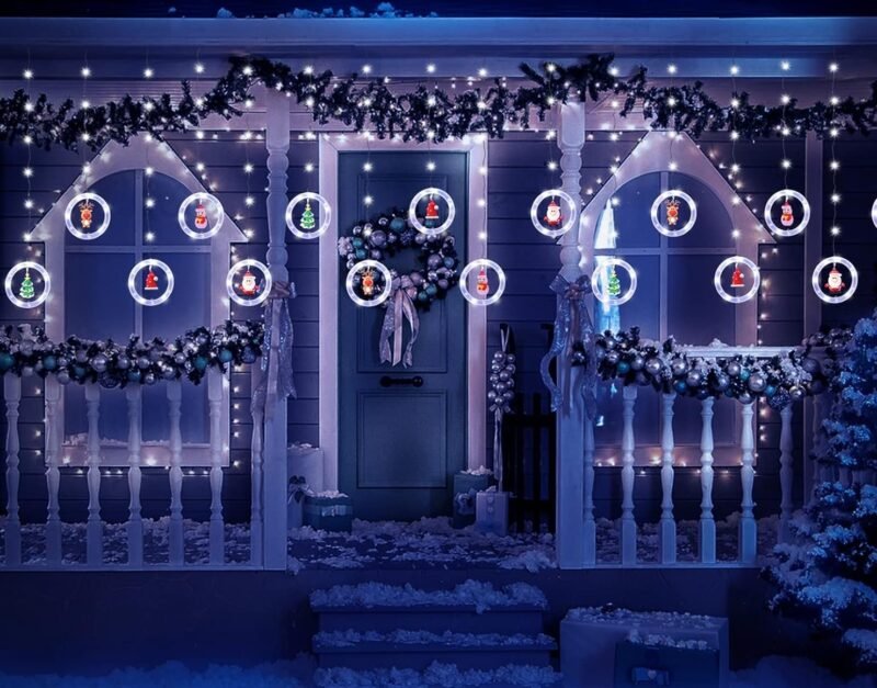 Girlianda-užuolaida su figūrėlėmis, 120 LED, šaltai balta - Image 3