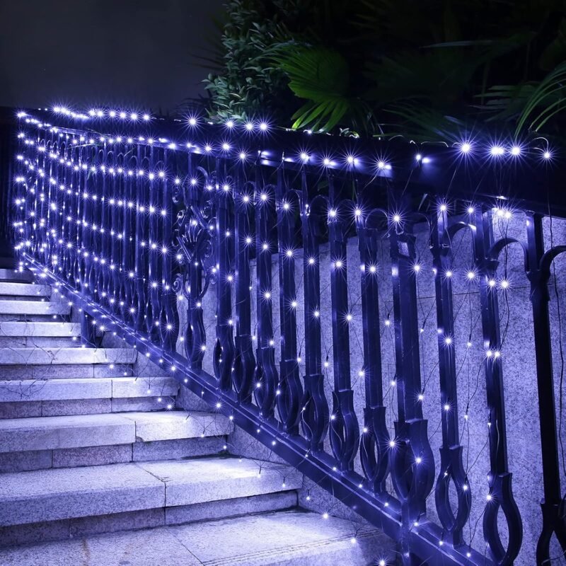 LED užuolaida - tinklas, 160 LED, šaltai balta - Image 3