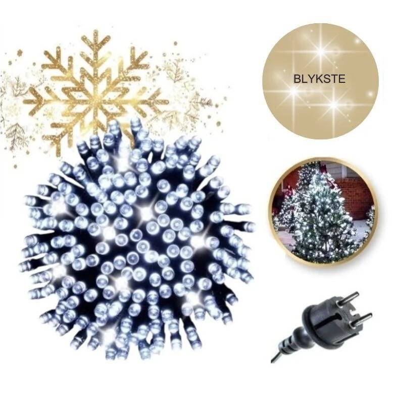 1000 LED Girlianda su Blykstės funkcija, šaltai balta