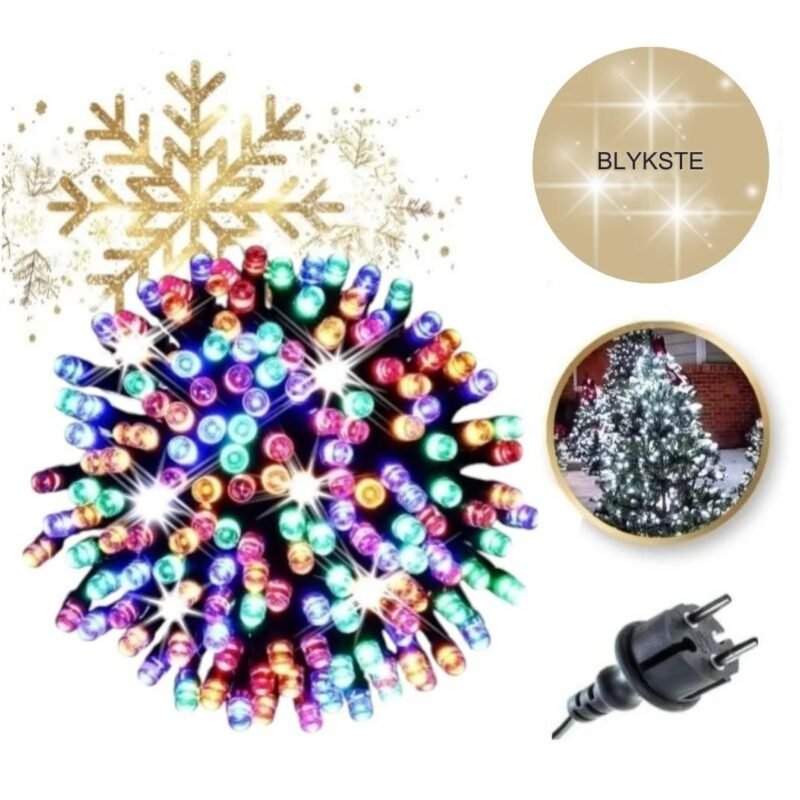 500 LED Girlianda su Blykstės funkcija, spalvota
