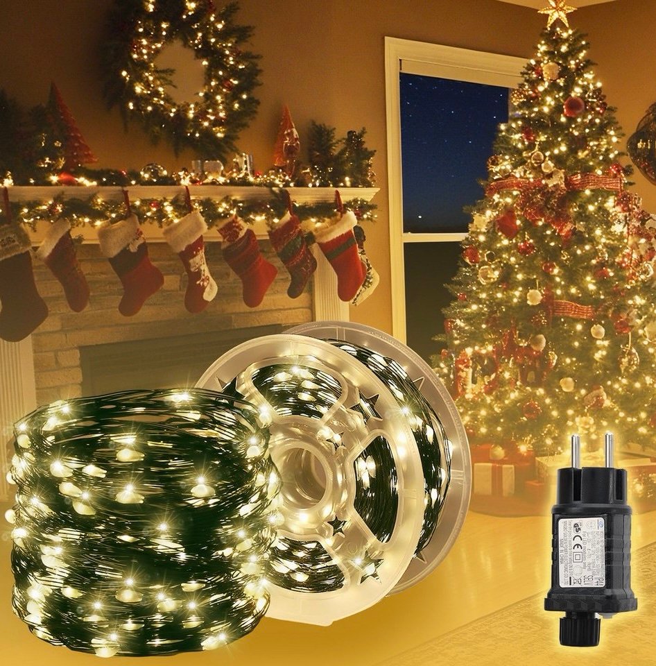 500 LED Vielinė Girlianda "Rasa" ant ritės, šiltai balta