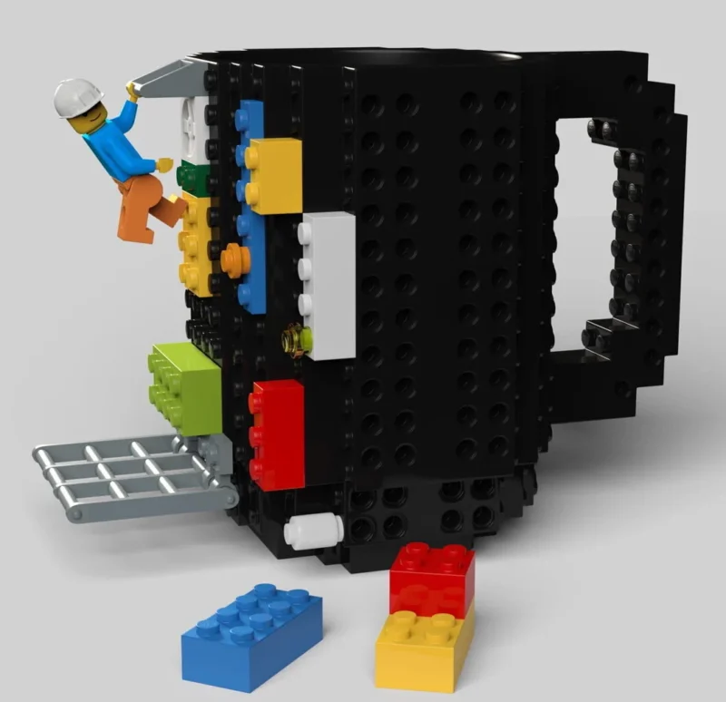 Kūrybinis puodelis, skirtas Lego kaladėlėms, juodos spalvos, 350 ml - Image 3