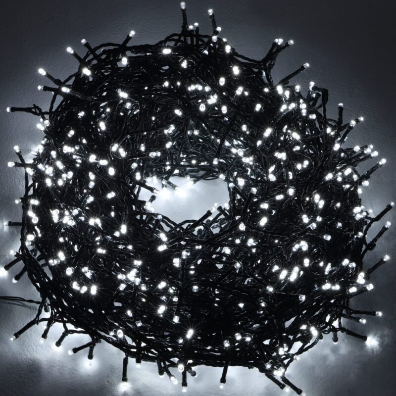 500 LED Girlianda, šaltai balta