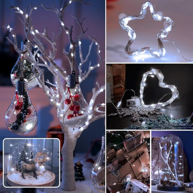 20 LED Vielinė Girlianda, šaltai balta - Image 2