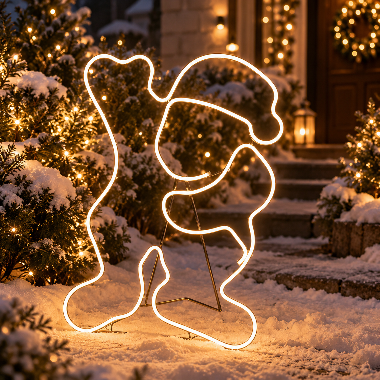 LED neoninė Kalėdų Senelio dekoracija, 70 × 50 cm