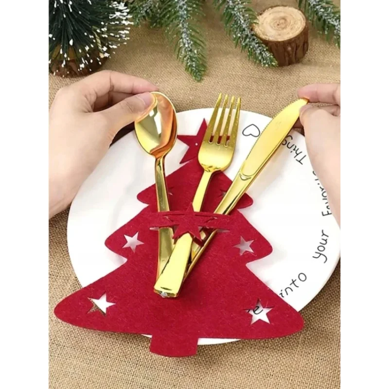 Kalėdiniai stalo įrankių dėklai, 4 vnt. - Image 4
