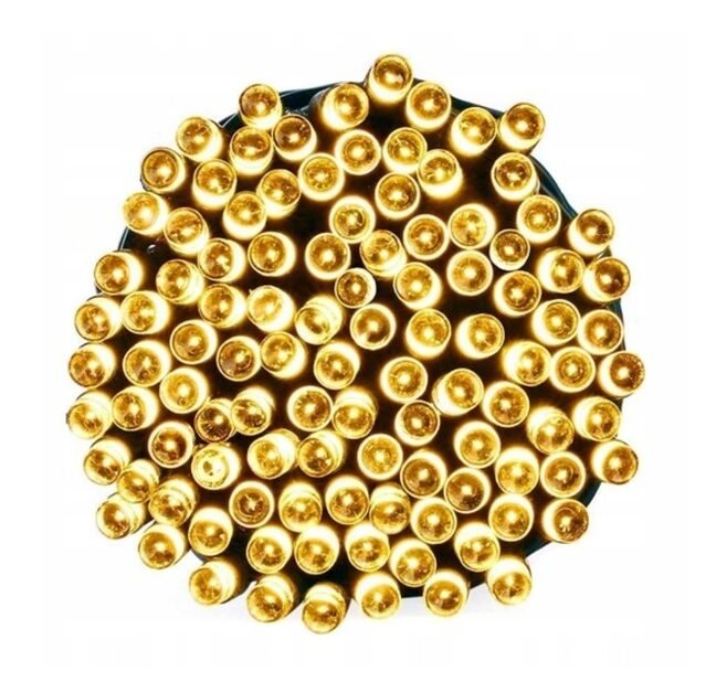 200 LED Girlianda, šiltai balta