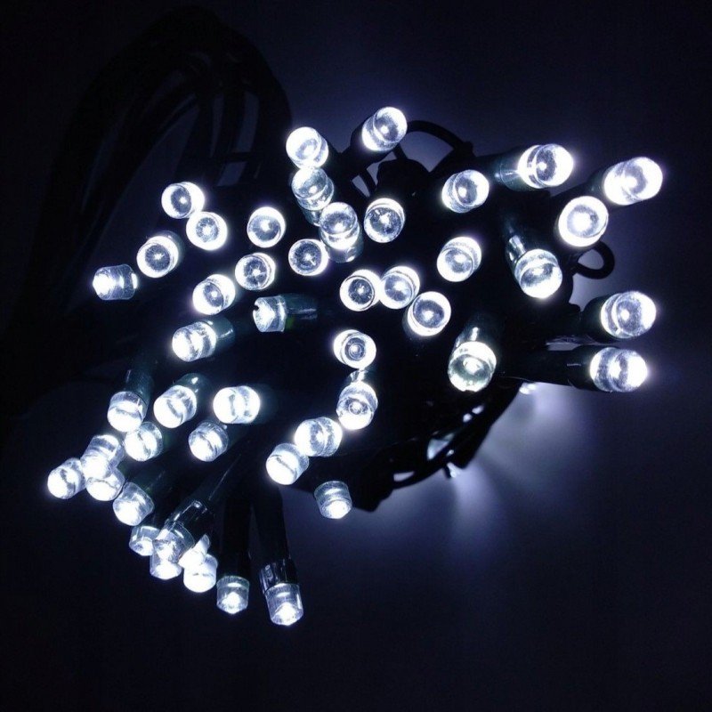100 LED Girlianda, šaltai balta