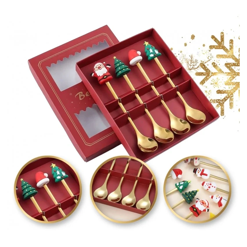 Kalėdinių šaukštelių rinkinys, 4 vnt