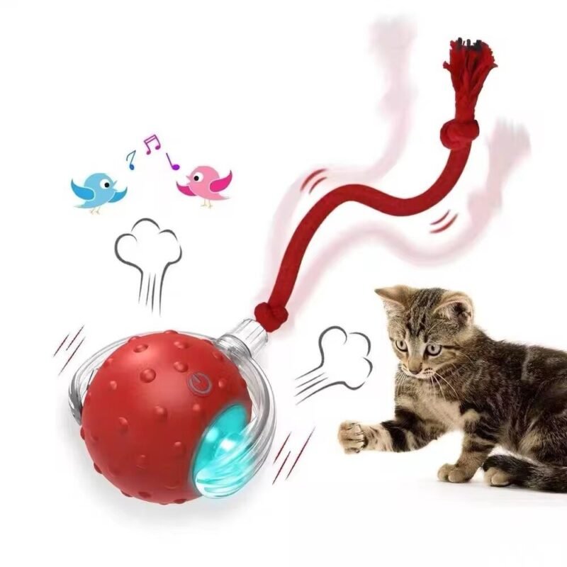 Interaktyvus išmanusis žaislas katėms kamuolys Smart Cat Ball, mėlynas/raudonas - Image 2