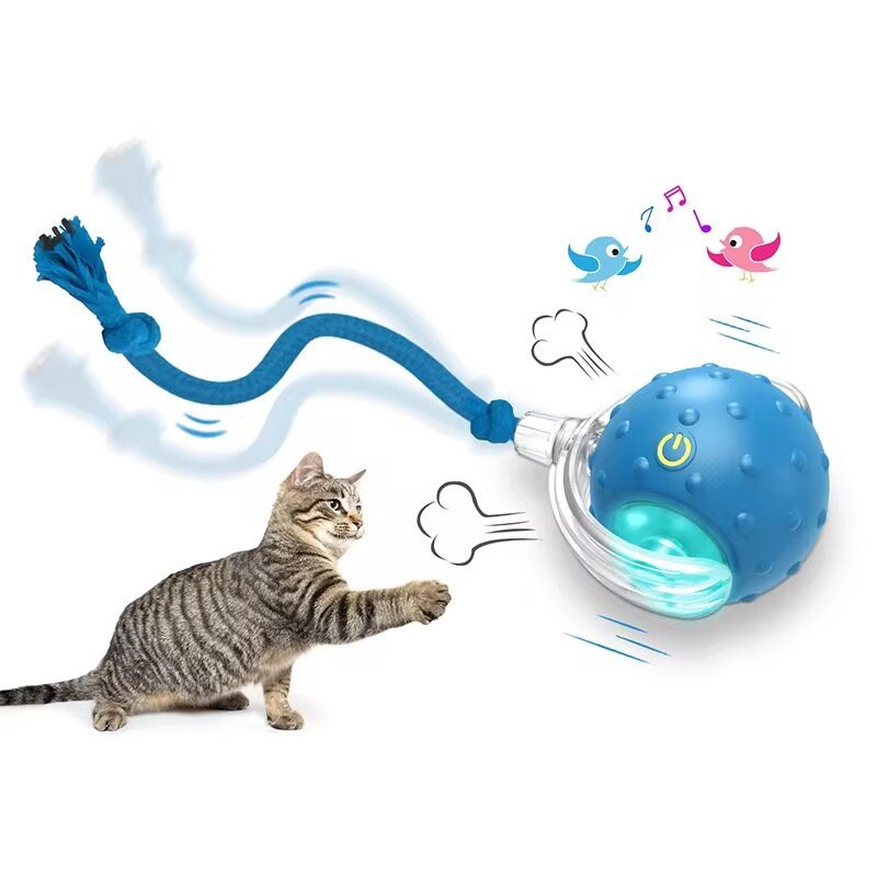 Interaktyvus išmanusis žaislas katėms kamuolys Smart Cat Ball, mėlynas/raudonas