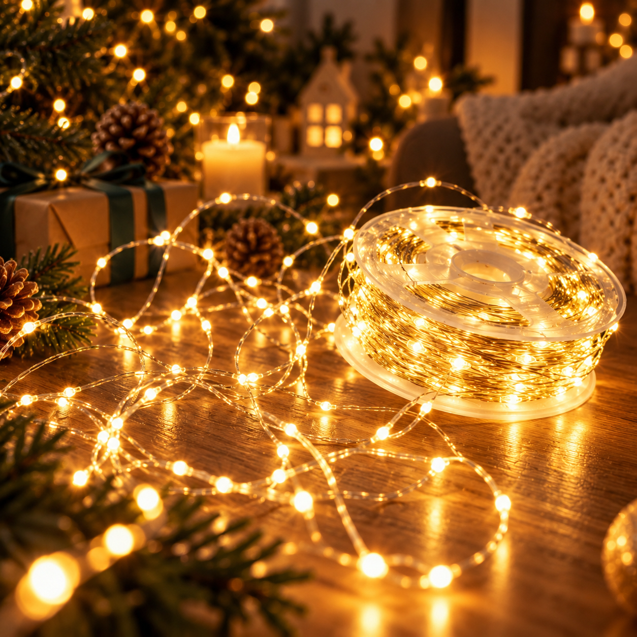 Vielinė girlianda „Rasa Crystal“ 1000 LED, 100 m, šiltai balta