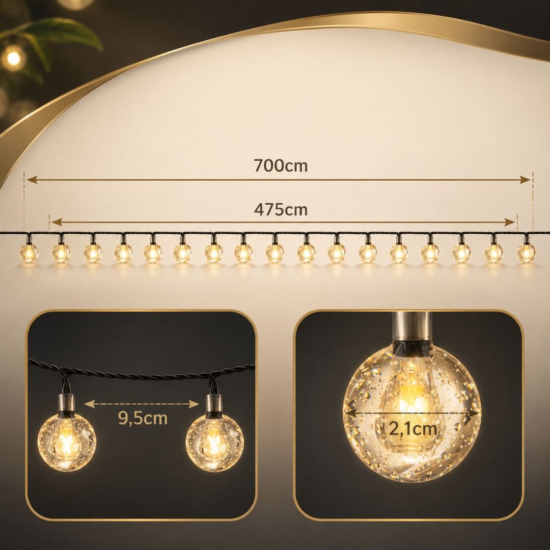 Saulės LED girlianda „Burbuliukai“ – 50 LED - Image 4