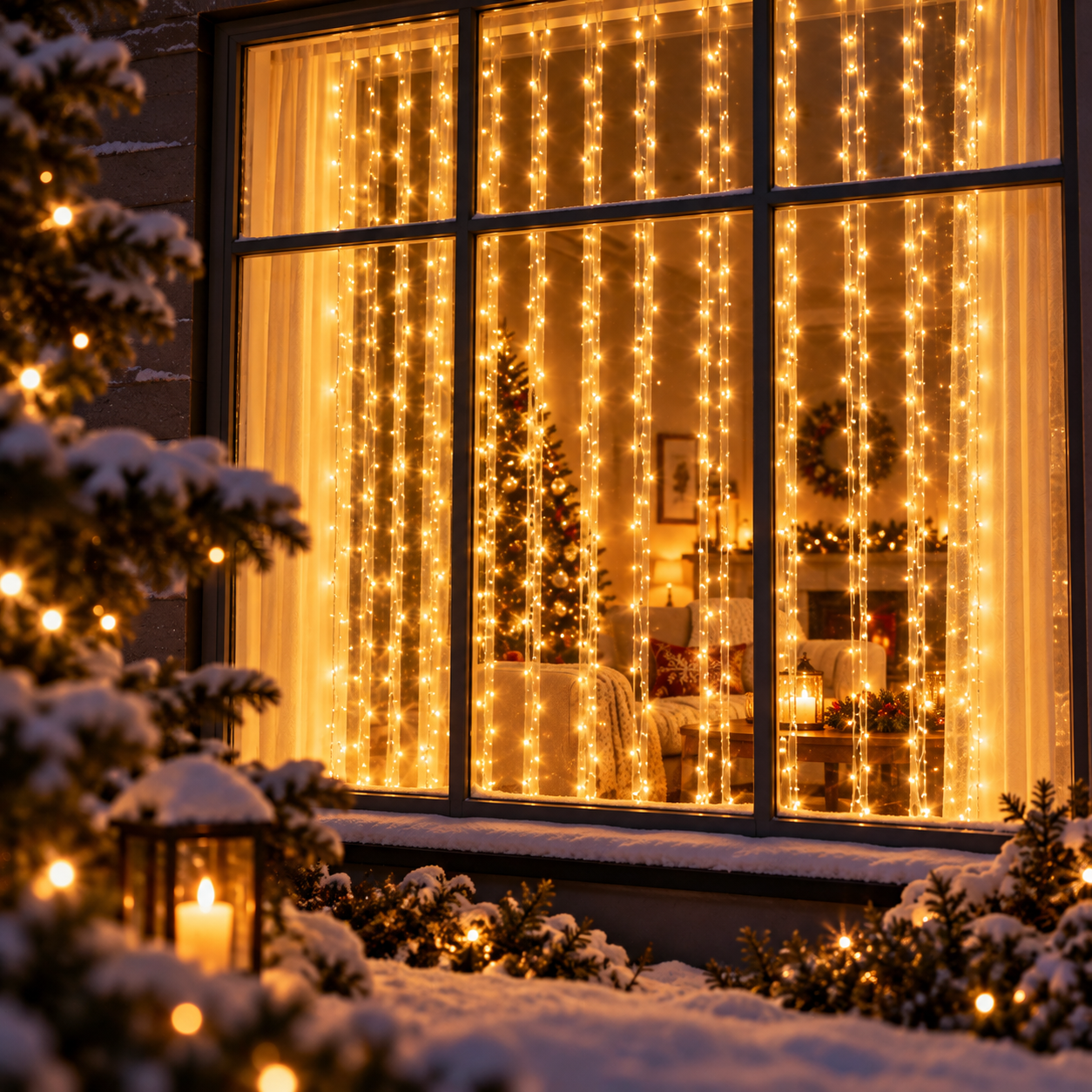 Kalėdinė girlianda-užuolaida „Pasaka“, 3×3 m, 900 LED, šiltai balta - Image 10