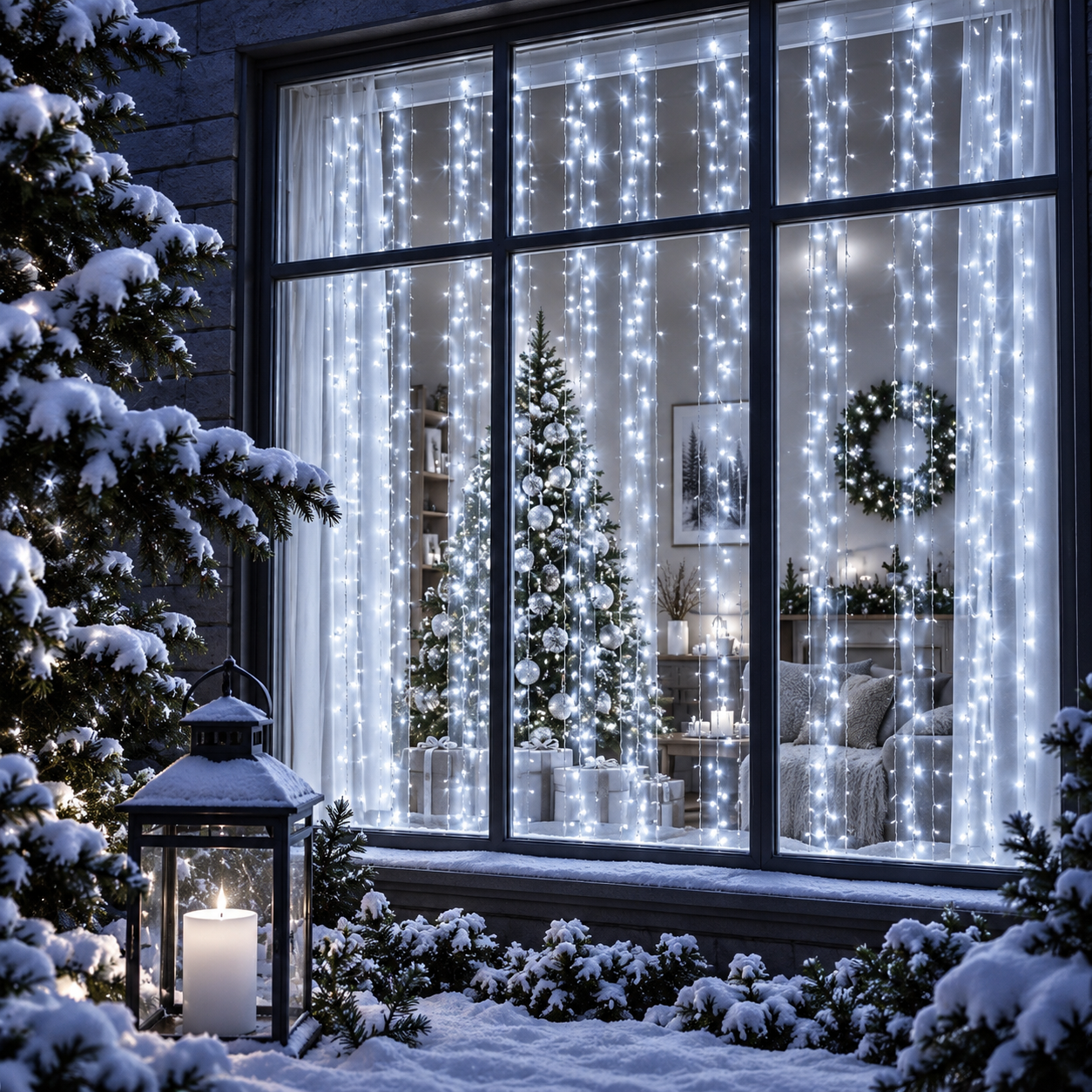 Kalėdinė girlianda-užuolaida „Pasaka“, 3×3 m, 900 LED, šaltai balta - Image 7