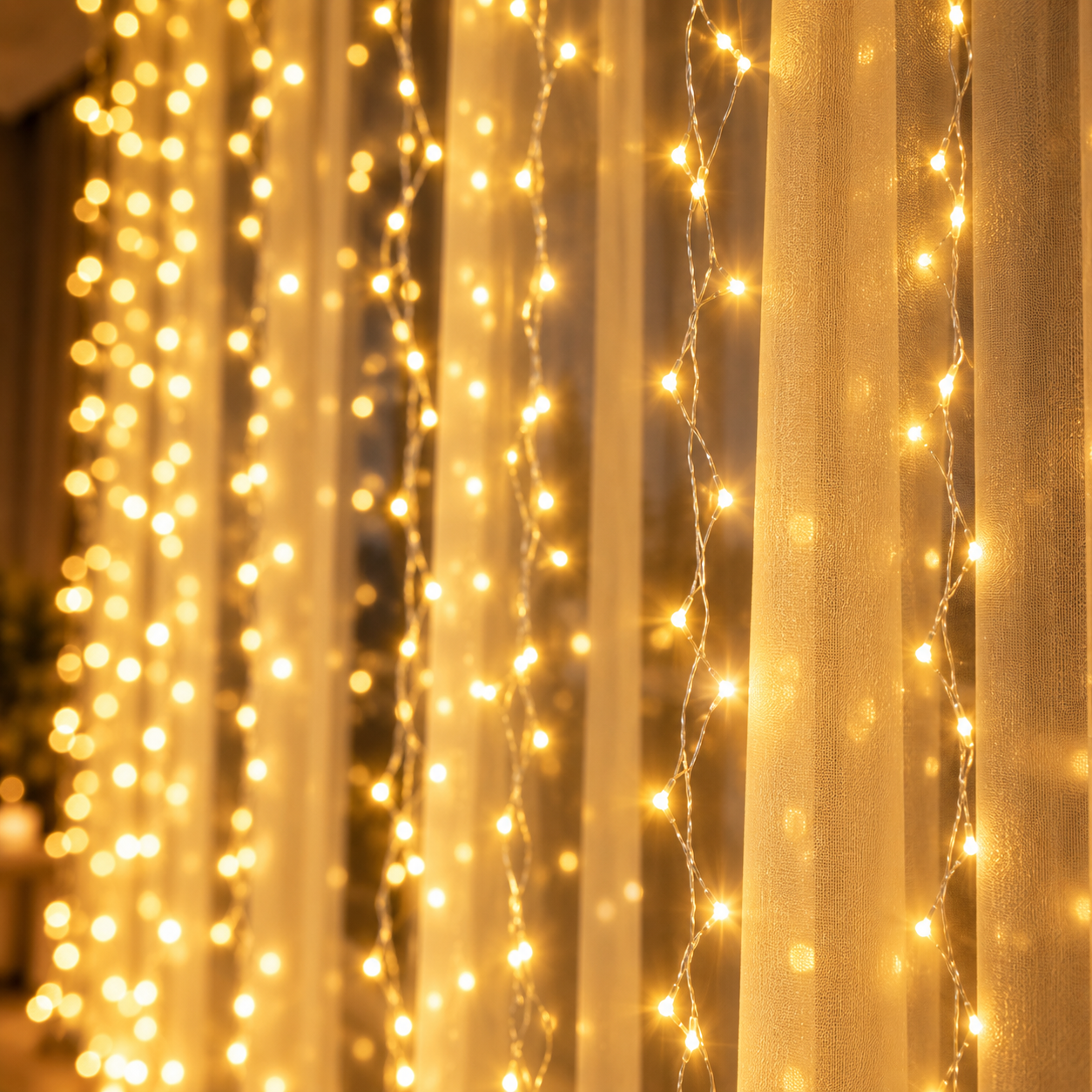 Kalėdinė girlianda-užuolaida „Pasaka“, 3×3 m, 900 LED, šiltai balta - Image 3
