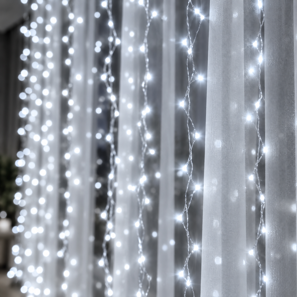 Kalėdinė girlianda-užuolaida „Pasaka“, 3×3 m, 900 LED, šaltai balta - Image 8