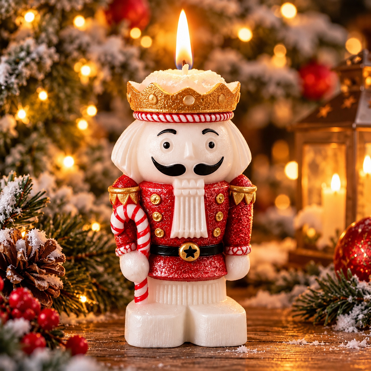 Bartek Candles kalėdinė žvakė „Spragtukas“, raudona