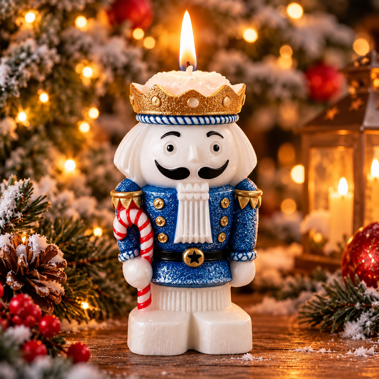 Bartek Candles kalėdinė žvakė „Spragtukas“, mėlyna