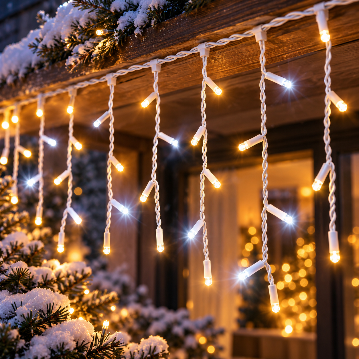 500 LED lauko varvekliai su blykstės funkcija, šiltai balti, 22 m - Image 4
